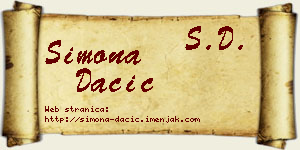 Simona Dačić vizit kartica